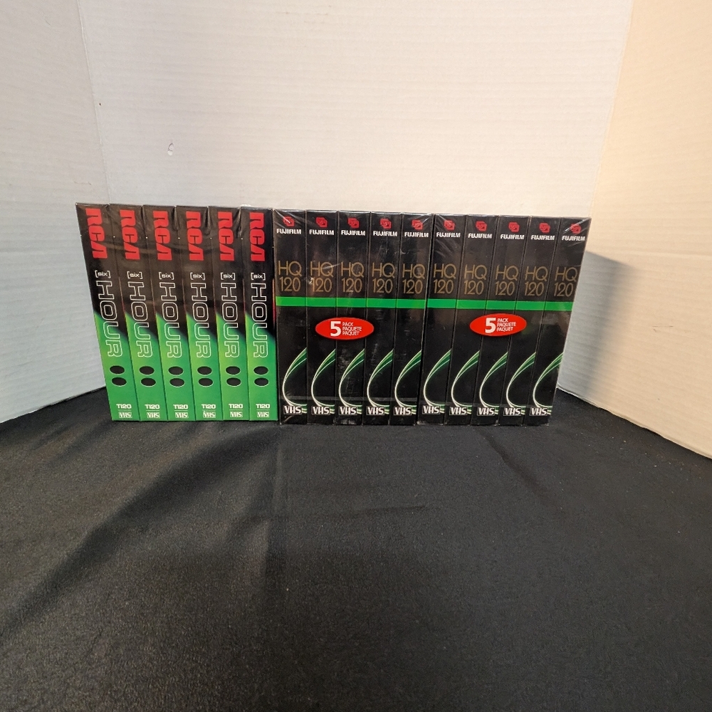 New 16  RCA and Fujifilm 6 Hour 120 VHS Video Blank Cassette Tape Sealed  Lot